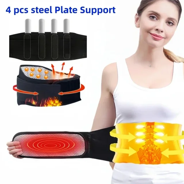 Self Heating Lower Back Supports Magnetic Therapy Lumbar Waist Bandage Back Waist Belt Tourmaline Waist Brace Support Belt Band 2