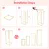 4Pcs Metal Plating Floral Decor Vase Floor Column Stand Road Lead Wedding Supply  Bouquet Holder 5