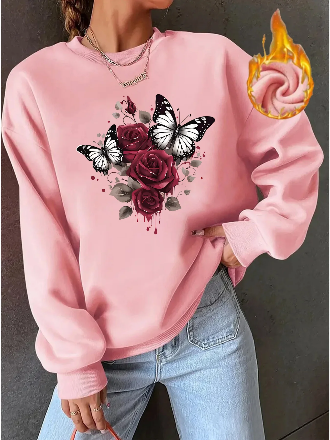 CLoose Sweatshirt Casual Long Sleeve Women Autumn and Winter Cartoon Bear Comfortable Pullover Crewneck Loose Female Clothes