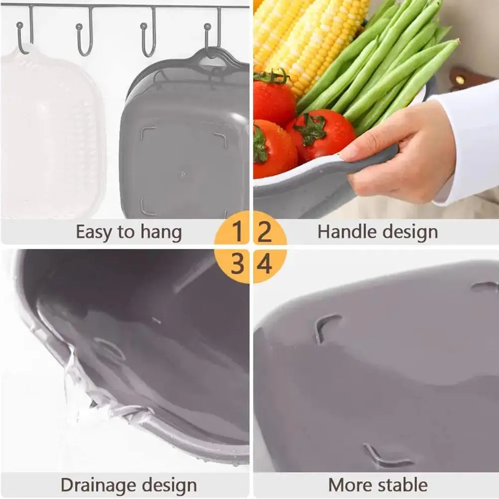 Sc456b2434bd64e4295f9a9bbbe720e428 Multifunctional Kitchen Sink Strainer Basket Set Double Layer Fruit Vegetable Basket 1/6pcs Fruit Washing Basin Vegetable Drain Mallzona