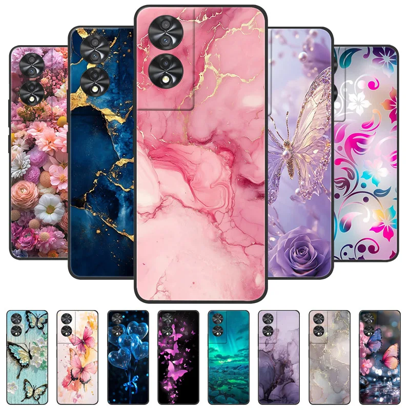 Elegant Marble Soft Matte Silicone Phone Case - Full Coverage Design, 6.78''