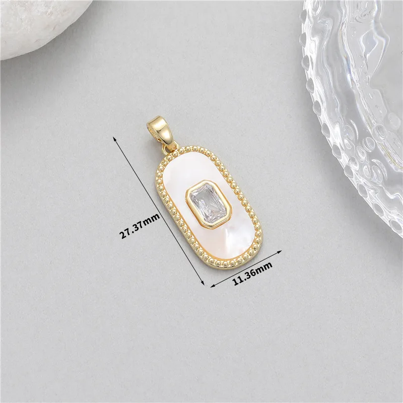 Stylish Chic Elegant 14K Gold Plated Turquoise Zircon Pendant Handmade DIY Jewelry Accessories 2