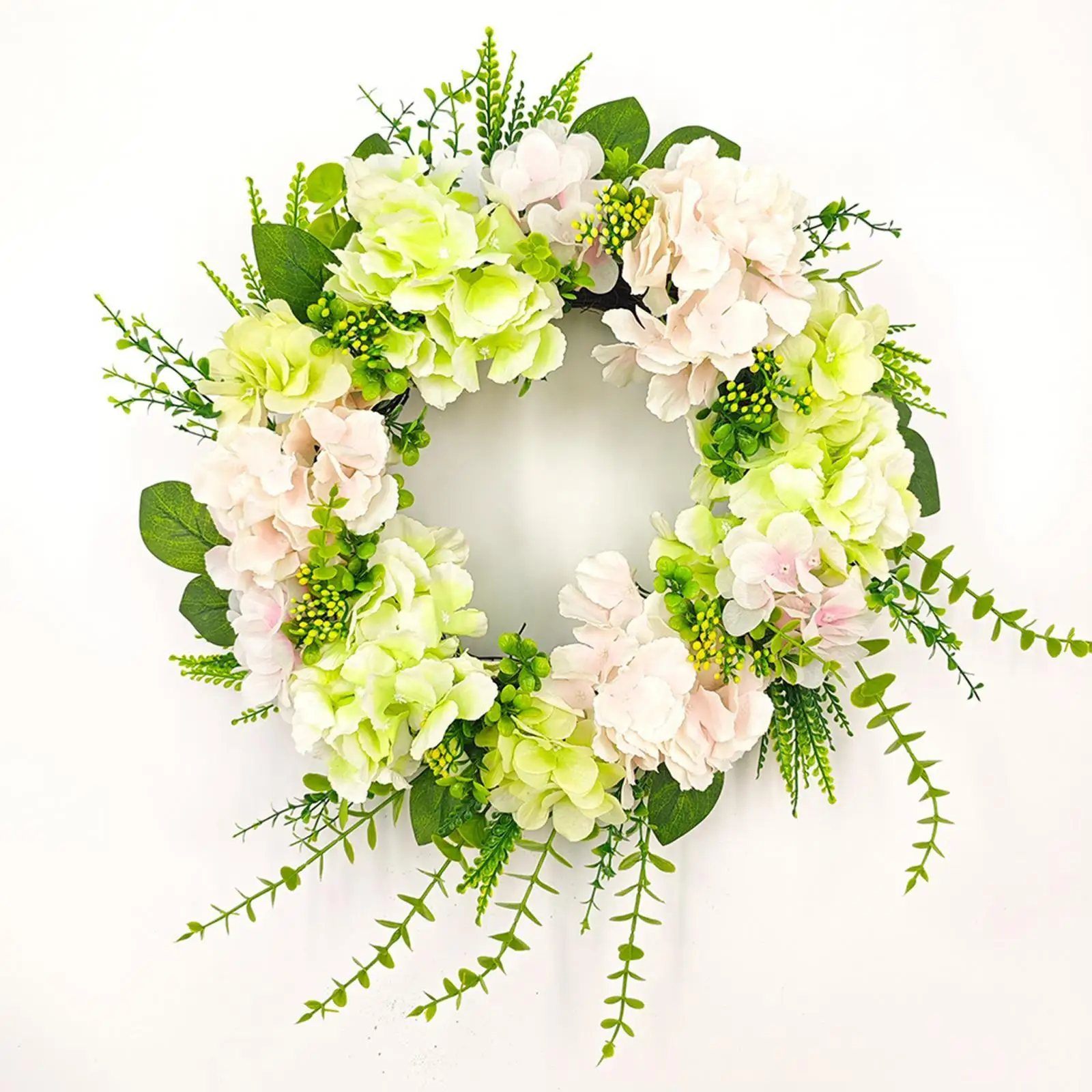 Artificial Flower Wreath Durable Home Decor Greenery Decoration Spring Wreath for Farmhouse Window Wall Indoor and Outdoor Shelf