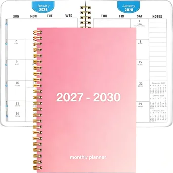 Agenda Mensile 2027-2030, Pianificatore a Spirale per 4 Anni, Libro Agenda a Lungo Termine con Sezione per Appunti