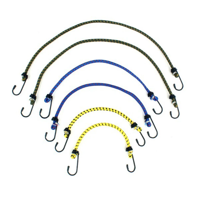 Luggage strap elastic ropes elastic straps 6pcs Elastic bungee cord set Luggage straps Rope hooks Stretch tie Outdoors 30cm/40cm/60cm