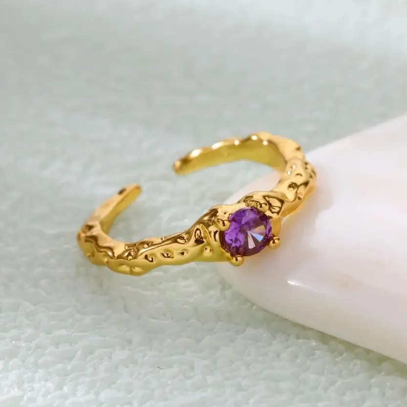 Purple Zircon Rings for Women Girls