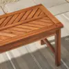 3 Person Outdoor Patio Chevron Wood Dining Bench All Weather Backyard Conversation Garden Poolside Balcony 53 Inch Brown 5