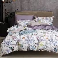 Flower Bird Digital Printing Bedding Sets 600TC Egyptian Cotton 4pcs Bed Linen Duvet Cover Set Luxury Bed Sheets Pillowcases #s 1