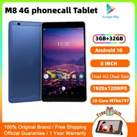 8INCH M8 4G Phonecall Android 10 Tablet MTK6797 10-Core CPU 1920 x 1200 Pixels 3GB RAM 32GB ROM WIFI GPS Bluetooth 4.2 1