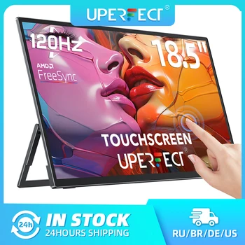 UPERFECT 18.5 인치 휴대용 터치 스크린 120hz 모니터 1080P HDMI Type-C HDR FreeSync 게임 디스플레이 노트북 전화 컴퓨터 Xbox 스위치 PS4/5