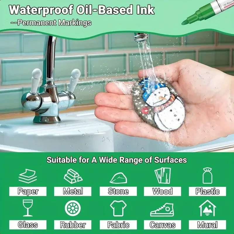 1/3/6/12 pezzi pennarello a vernice permanente colorato pennarelli bianchi impermeabili battistrada per pneumatici vernice per tessuti in gomma pennarelli per vernice metallica - immagine 6