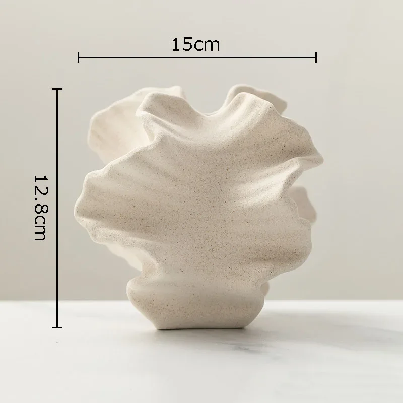 Artistic Ceramic Wrinkle Vase – Abstract Porcelain Flower Pot