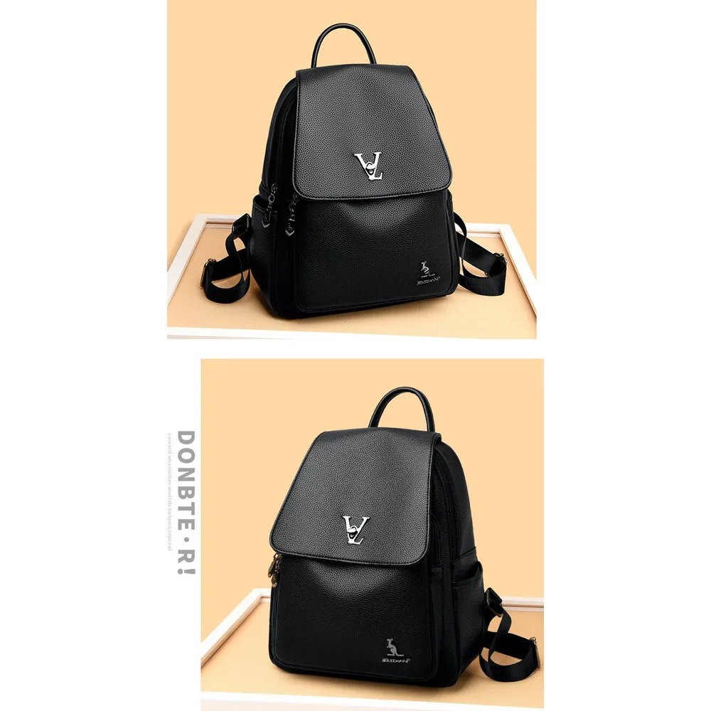 Mom 2024 neue Mode schwarz klassischer Rucksack hochwertige Damen Casual Reisetasche Trend_voghion.com