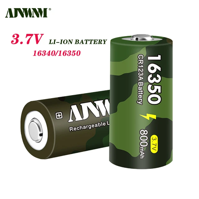 CR123A rechargeable battery 3.7V 2600mWh Type-C charging 16340 lithium  battery For LED Flashlight