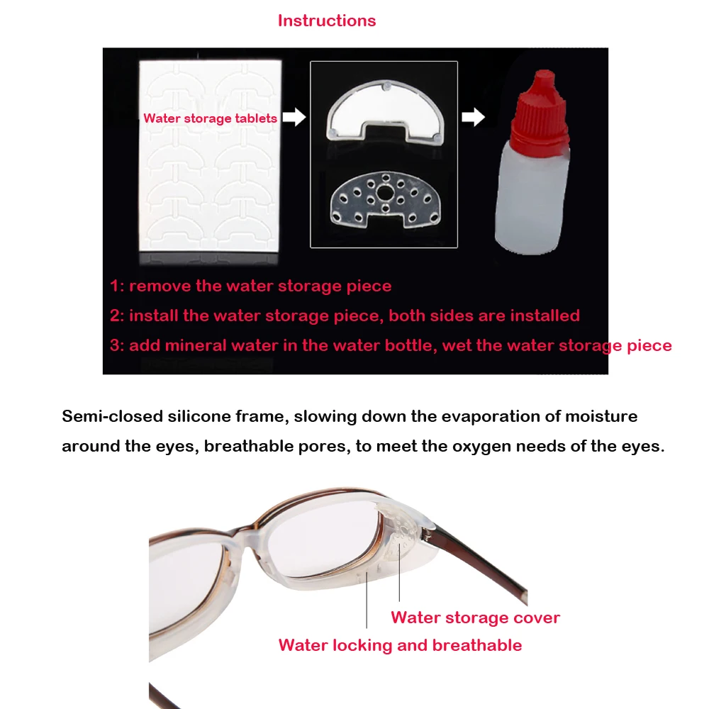 Wet Chamber Glasses Can Add Water To Make Eyes Wet /Blue