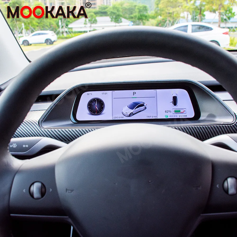For Tesla Model 3 Y Android Car Virtual Instrument Dashboard Display GPS  Navigation Digital Cluster LCD - AliExpress