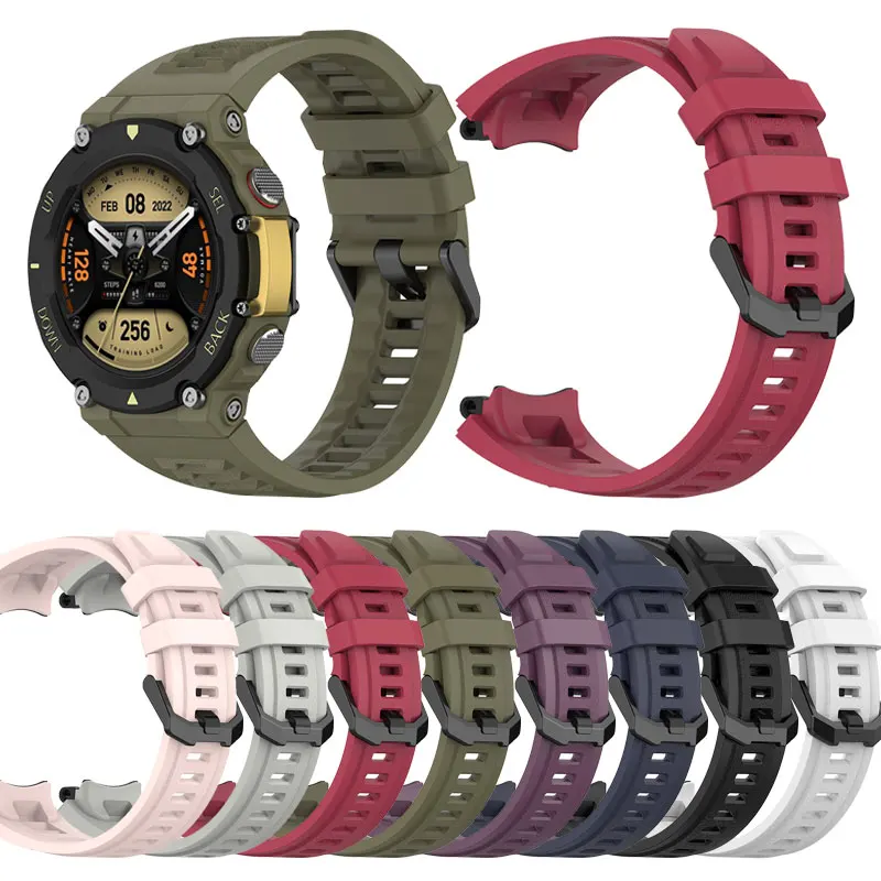 

1pc Silicone Strap Band For Huami Amazfit T-Rex2 Sport Replacement Band Wristband for Huami Amazfit T-Rex 2 Bracelet Replacement