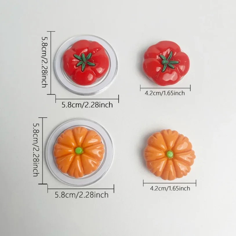 Cute Tomato Phone Stand Socket Grip Phone Holder For iPhone 17 16 15 14 13 12 Samsung S25 S24 Xiaomi Finger Ring Expanding Stand