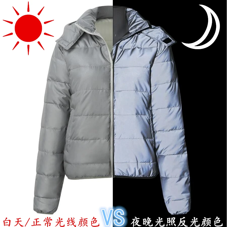 Reflective Winter Jacket Men Women Warm Coat Casual Parka Detachable Hooded Jackets Night Road Safety Outerwear sweatshirt jacket,down jacket,puffer jacket,cotton jacket,parka coat,parkas coat,men bomber jacket