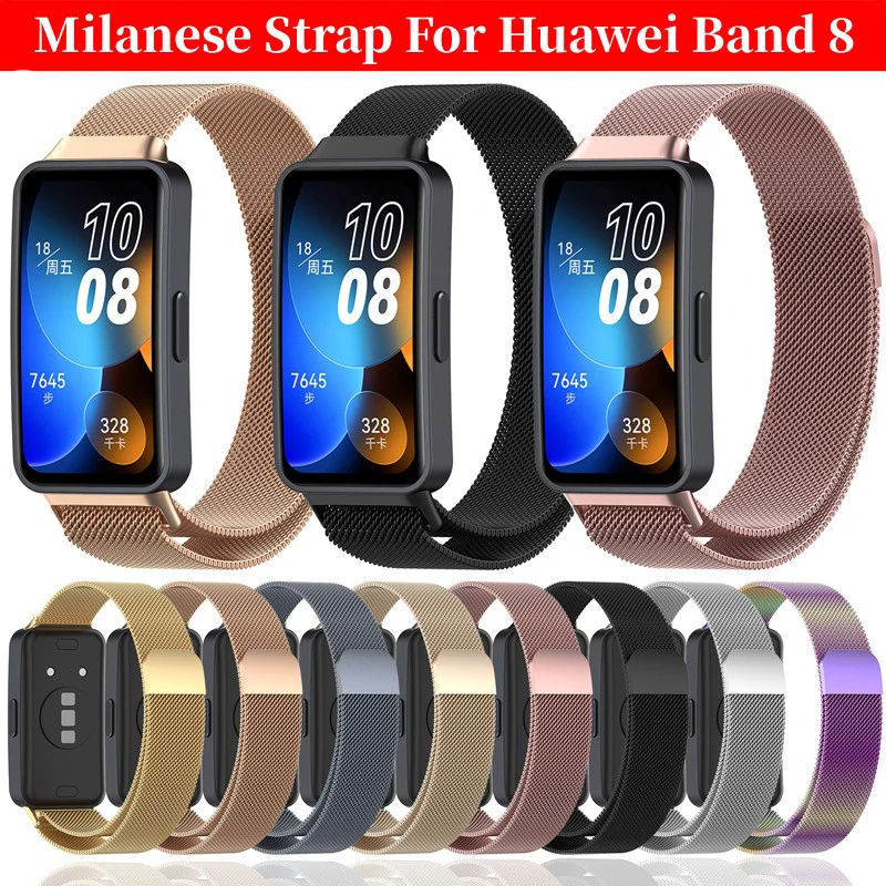 

Milanese Magnetic Loop Strap For Huawei Band 8 Stainless Steel Replacement Bracelet For Huawei Band8 Smartwatch Wristband correa