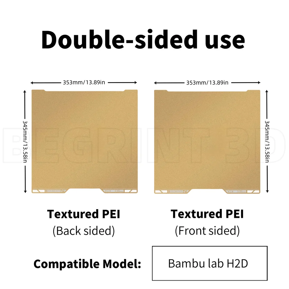 UniTak3D Glat X2D/A1/P2S PEI Build Plate 257*257 mm Printplade Double Sided Smooth Tekstureret trykseng, Bed Plate til Bambu Lab X2D/A1/X1/X1C/X1E/P1P//P2S 3D printer fleksibel magnet ikke UniTak3D Glat X2D/A1/P2S PEI Build Plate 257*257 mm Printplade Double Sided Smooth Tekstureret trykseng, Bed Plate til Bambu Lab X2D/A1/X1/X1C/X1E/P1P//P2S 3D printer fleksibel magnet ikke