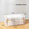 2Pcs Transparent Dustproof Waterproof PP Plastic Pencil Organizer Portable Stationery Storage Box for Students & Office Workers 6