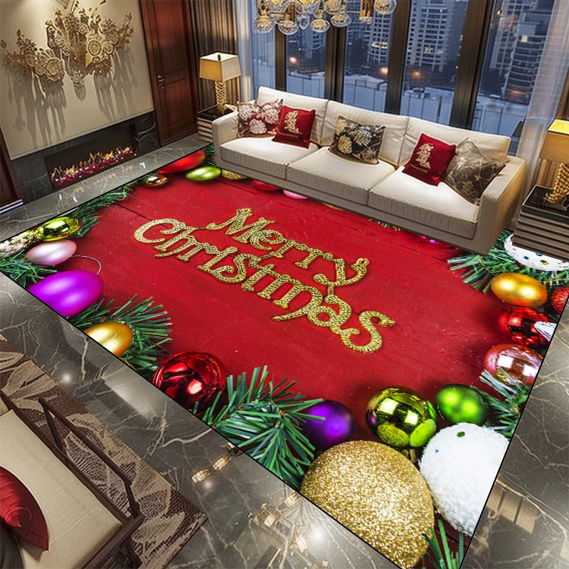 Christmas Decor Home Carpets Living Room Sofa Area Rugs Home Festival Party Mats Room Decoration Corridor Large Carpet Washable