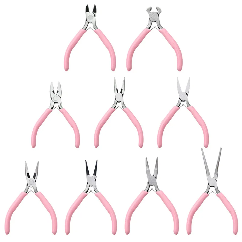 1PCS 미니 펜치 대각선 펜치 라운드 구부러진 바늘 코 커터 공예 구슬 보석에 대 한 절연 플라이어 손 도구 만들기