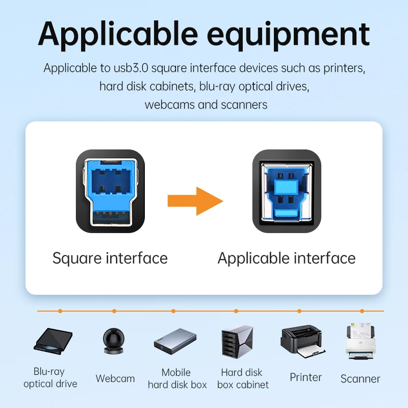 Jasoz USB 프린터 케이블 Canon Epson HP ZJiang 라벨 스캐너 델리 프린터 코드 용 남성 USB3.0 케이블에 고속 유형 B 남성