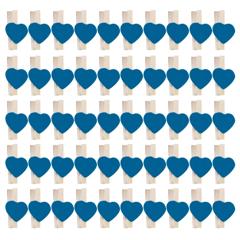 50 Mollette In Legno A Forma Di Cuore Con Corda Di Canapa 10m E Chiodi Anti-traccia – Kit Fai-da-te Per Decorazioni, Matrimoni E Foto, 3.7 Cm
