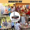 Pizza Oven Outdoor,Multi-Fuel Rotatable Pizza Ovens,Portable Wood Fired and Gas Pizza Oven,Stainless Steel 3-Layer Oven,Pizza Ma 6