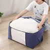 2 Pcs Clothes Storage Bag 90L Large Capacity Foldable Closet Organizer Thick Fabric Clear Window Dual-Zipper 6