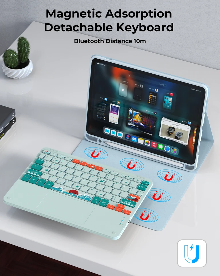 WK80 ipad Keyboard Magnetic Adsorption Detachable Keyboard Only