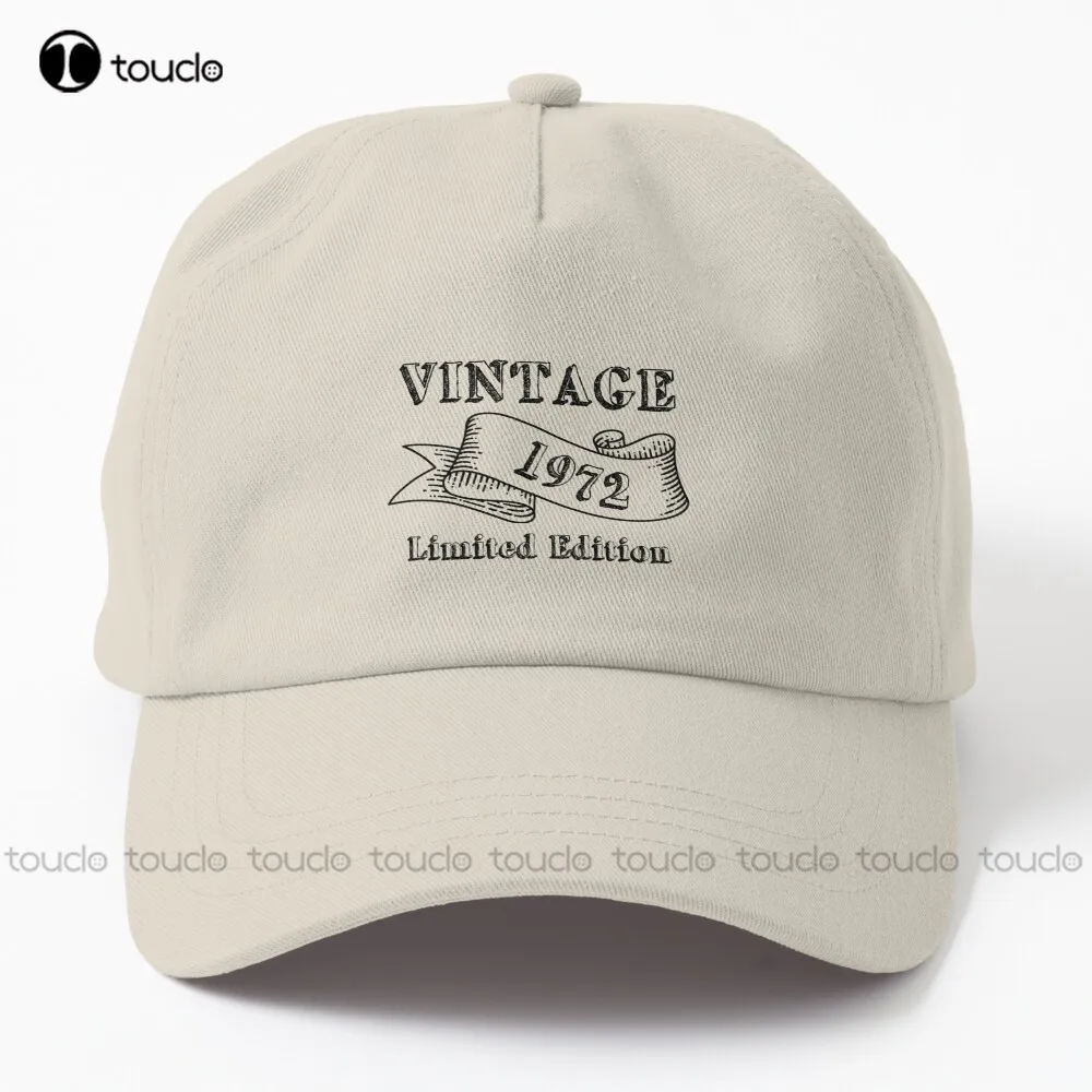

Vintage 1972 Limited Edition Dad Hat Beach Hats For Men Hip Hop Trucker Hats Outdoor Simple Vintag Visor Casual Caps Custom Gift