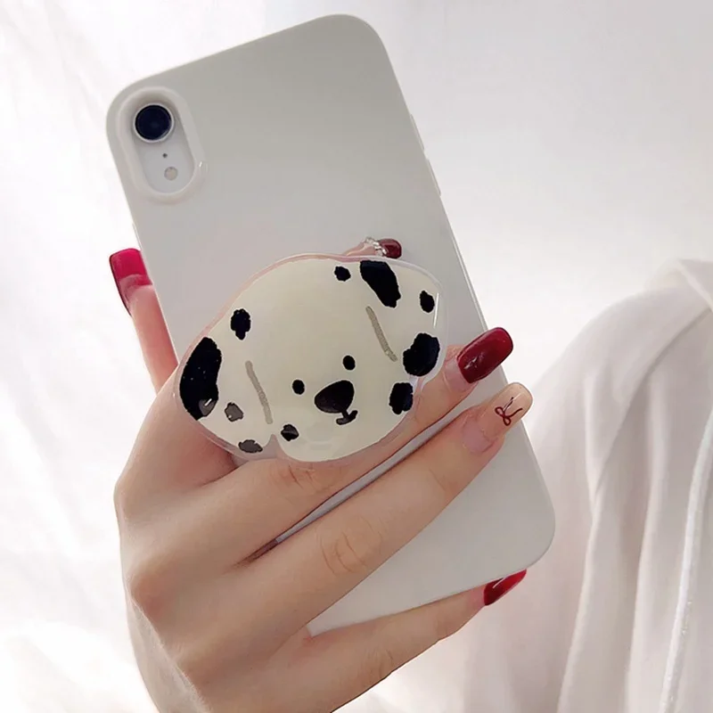 Korean Style Creative Cartoon Husky Dog Folding Finger Grip Phone Holder