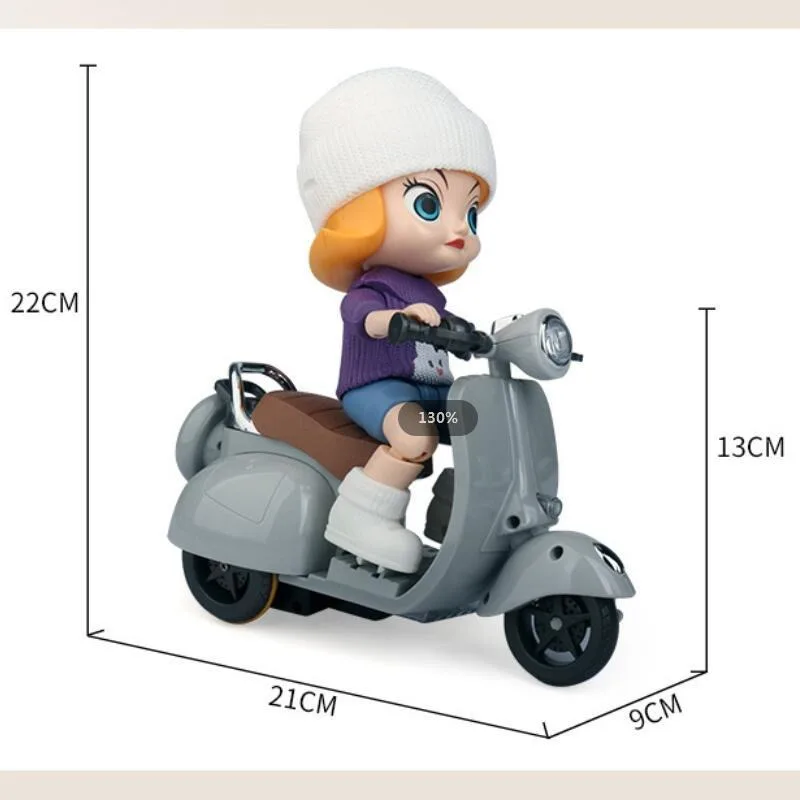 Labubu Doll Mini Electric Motorcycle for Labubu Toy Monsters Dolls Accessories Electric Rotating Sound and Light Children's Toy 6