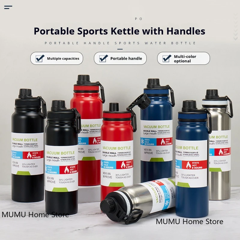 600/800/1000 مللي زجاجة مياه ترمس خارجية كوب معزول...