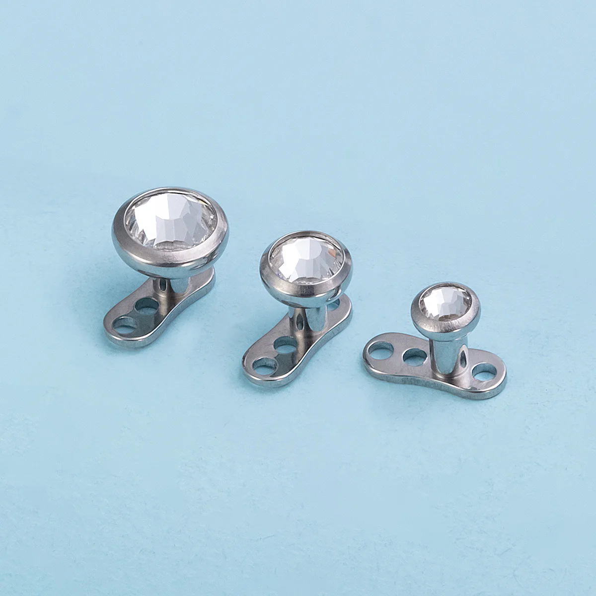Piercing Jewelry 1pc G23 Titanium Dermal Piercings CZ Micro Dermal Anchors