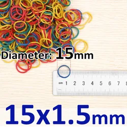 Vibrant Multi - Color Elastic Rubber Bands - Durable and Stretchable Pack of 100/200 - 100Pcs (15x1.5mm)