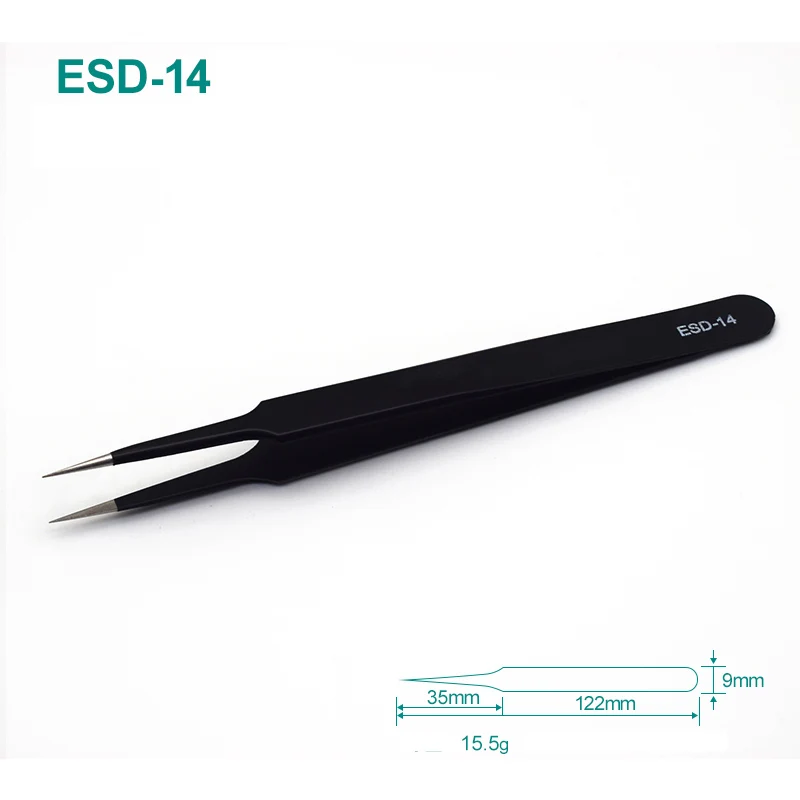 ESD Anti Static Tweezers 6pcs for Phone Repair Soldering SMD Electronics tweezer tool soldering tweezers phone repair tweezers precision tweezers