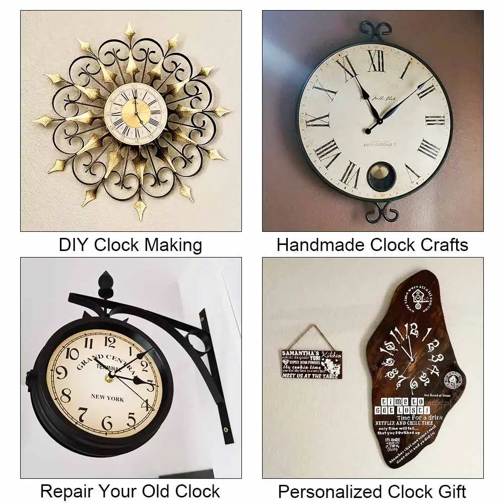 MCDFL Silver Metal Hand for Resin Clock Backwards Spare Parts Granfather Watch Chime Movement Spheres Old on Wall Mechanical Kit