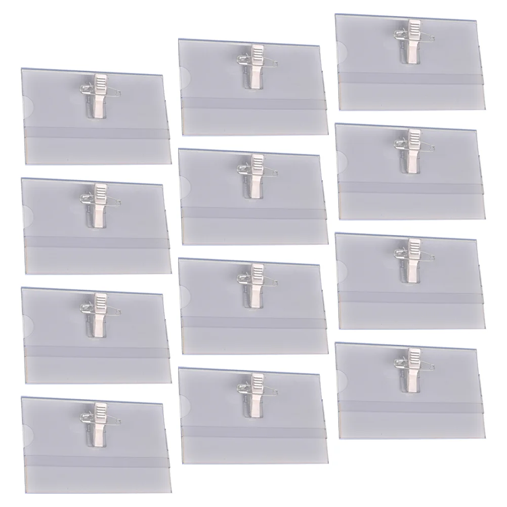 

50 Pcs Transparent Badge Buckle Id Clip Staff Clips for Badges Chest Card Name Label
