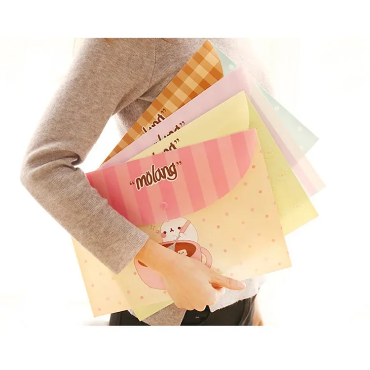 10PCS Cute Student Small Fresh A4 Exam Paper File Bag Creative Office Storage Data Bag File Folder