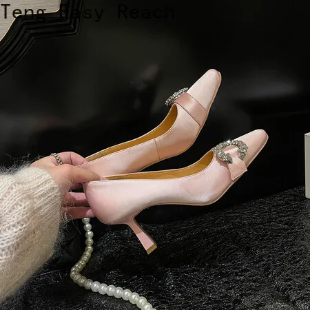 

Luxury Women Shoes High Heels 6 Cm Slim Heels Diamond Super High Heels Sexy Single Shoes Party Wedding Shoes Workplace