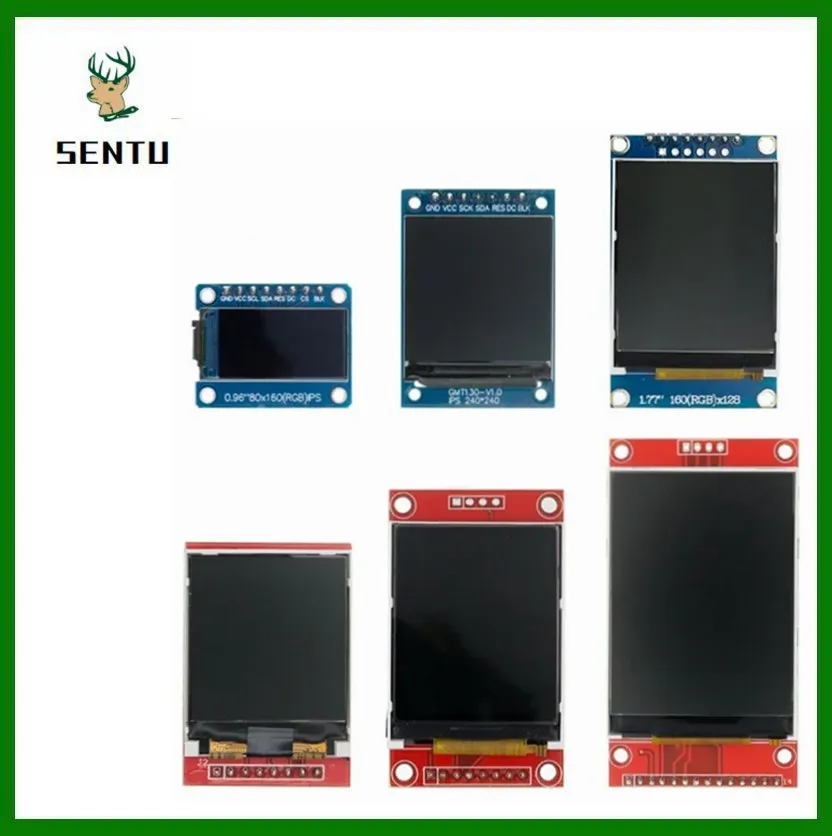 

TFT Display 0.96/1.3/1.44/1.77/1.8/2.0 inch IPS 7P SPI HD 65K TFT Full Color LCD Module ST7735 Drive For Arduino