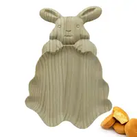 Bunny Serving Tray Bunny Shaped Kitchen Platters Easter Wooden Serving Charcuterie Boards Spring Decorative Snack Cheese Dish 1