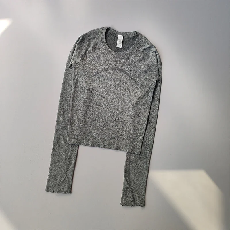 thumbnail image 1 of Deportes nuevos de manga larga para mujer, Otoño e Invierno, cuello redondo, secado rápido, entrenamiento para correr, Pilates, Fitness, Tops, ropa de Yoga, 1 of 6