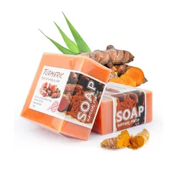 100g Pure Natural Turmeric Handmade Essential Oil Soap for Deep Cleansing and Moisturizing Skincare