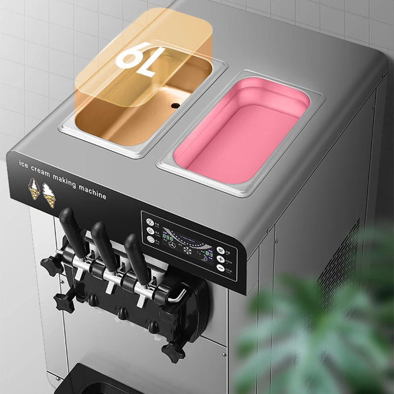 Ice cream machine large capacity commercial desktop vertical fully automatic sundae cone soft ice cream machine 2
