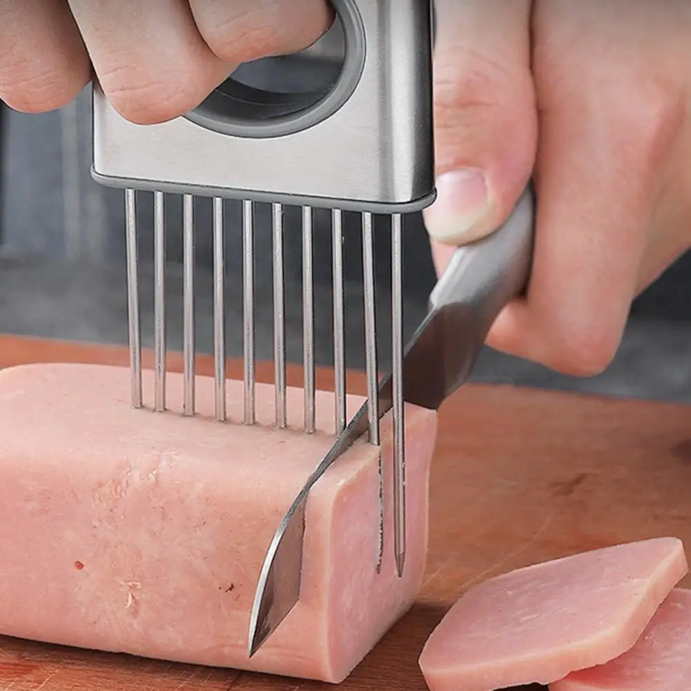Onion Slicers Holder Vegetable Tomato Shredders Stainless Steel Beef Tenderer Vegetable Slicing Tool Kitchen Gadget